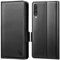 CASBST Handyhülle für Samsung Galaxy A50/A30S Hülle, Premium Leder Schutzhülle Klappbar für Samsung Galaxy A50 Flip Case mit Kartenfach Ständer Magnet Klapphülle für Samsung A50 Hülle Schwarz