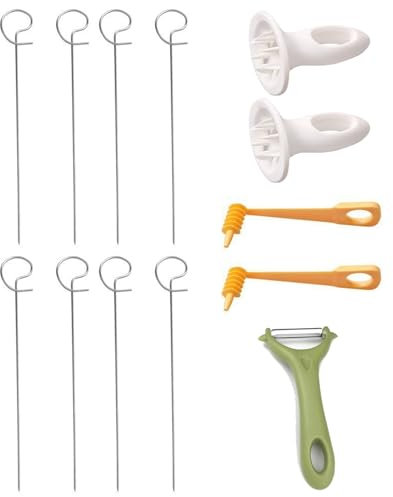 Fufupaw 2 Stück Spiralschneider für Kartoffel und Gemüse, Ideal für Kartoffeltürme und Turmpartys, Geeignet für Grillabende und Camping