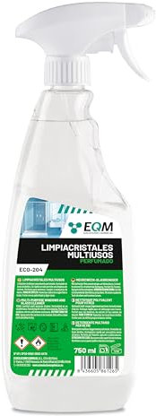 EQM - ECO-204 - Detergente per Vetri e Multisuperficie - 750 ml - Asciugatura rapida senza aloni - Brillantezza perfetta - Profumo fresco - Per tutte le superfici della casa