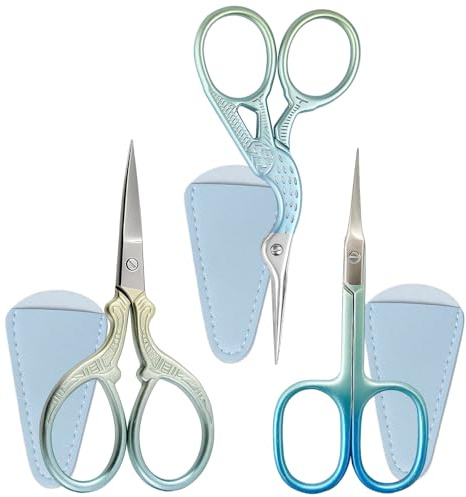 6-Piece Embroidery Scissors, Small Sharp Scissors for Sewing and Crochet, Gradient Colour Set, Precision Cutting Tools for Handcrafts and DIY Projects