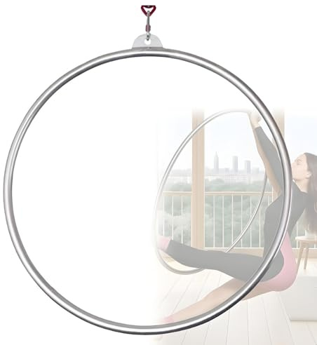 OzcNykt Aro AéReo, Lira AéRea, Anillos Colgantes De Acero Inoxidable para Acrobacias En Casa, Kit De ArnéS para Yoga Y Danza 90CM