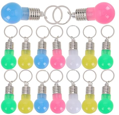 FONDOTIN 21 Llaveros Bombillas LED Pequeñas de Colores Aleatorios, Mini Llaveros Luminosos para Mochila y Bolso, Accesorios Decorativos Multicolor para Fiestas y Eventos Color Aleatorio
