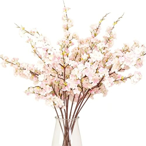 4 Fiori di Ciliegio Artificiali Rami Secchi Decorativi Alti Steli Lunghi 107 Cm Rami Decorativi per Vaso Adatti per Matrimoni Tavoli da Pranzo Giardini Decorazioni per la Casa Rosa Chiaro