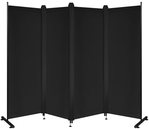 REDCAMP 4-Panel Portable Privacy Screen Freestanding,Folding Room Divider 80 W x 68 H for Bedroom, Restaurant, Office, Hospital, Indoor Outdoor Partition Wall, 6.68FT Wide Tall Black