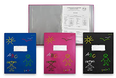 Zeugnismappe für grundschule DIN A4 mit 20 Klarsichthüllen (anthrazit)