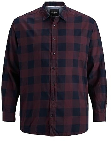 JACK & JONES herr Skjorta Jjegingham Twill Shirt L/S Noos, Port Royale, XS
