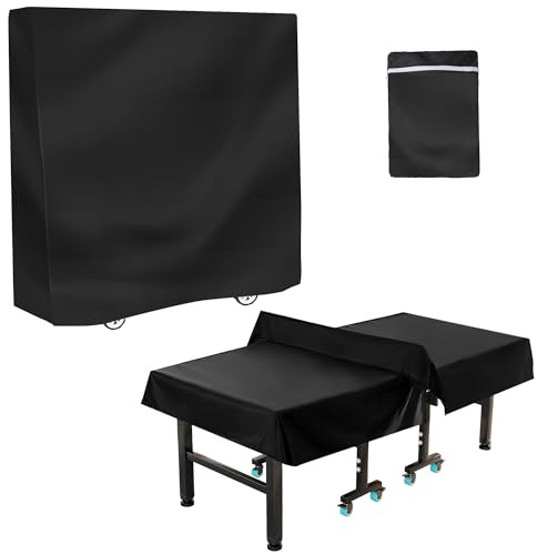 Femuar Outdoor Waterproof Table Tennis Cover, 72.8 x 65 x 27.5 in, Black