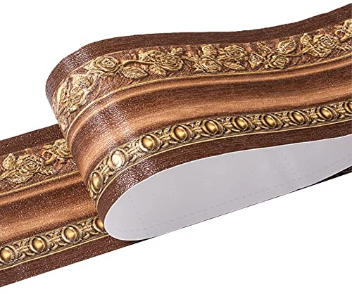 Bordure Auto-adhésive Sticker Mural 3D PVC Rétro Style Européen Imperméable à L'eau Amovible Papier Peint Autocollants Décoration de la Maison pour Salon Salle de Bain Cuisine Carrelage