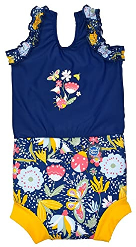 Splash About Baby Nappy-anzug Happy Badeanzug Mit Schwimmwindel, Garden Delight, 3-6 Monate EU