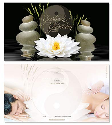 GESCHENKGUTSCHEINcom by POS-HAUER. 50 Gutscheine. Blanko zum Selberausfüllen. Für Kosmetiksalon Wellness Spa Massagen Beauty.