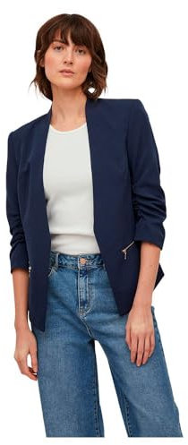Vila Damen Vijoy Noos 3/4 Blazer, Navy Blazer, 38 EU
