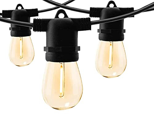 LY Sweden Premium Ljusslinga utomhus - Utebelysning 15-100 meter med utbytbara E27 LED lampor - Utbyggbar till 480 meter (20m med 20 lampor - Plast)