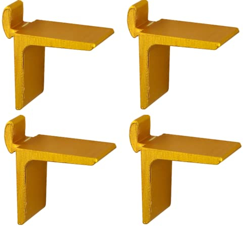 cyclingcolors 4x Bodenträger Tablarträger Metall Aluminium Gold Regal Halterung Bodenträgerschiene Regalstifte