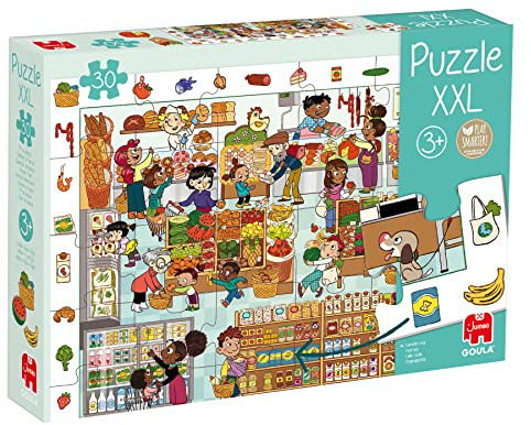 Goula Puzzle XXL - En dag på marknaden - 30 bitar - barnpussel stort format - från 3 år