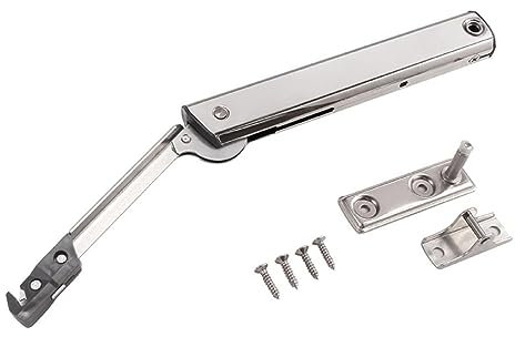 OFFILICIOUS Système de support à rabat pour armoire de cuisine, armoire, porte, ouverture vers le haut et vers le bas, charnière à fermeture automatique, tige de pression d'air, finition revêtue