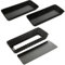 LOLYSIC 3 Pcs Rectangular Tart Tin for Baking, 10 Inch Quiche Pan with Loose Base, Non Stick Flan Tin Loose Bottom Fluted Pie Pan Quiche Dish for Baking, 25x10x2.5cm