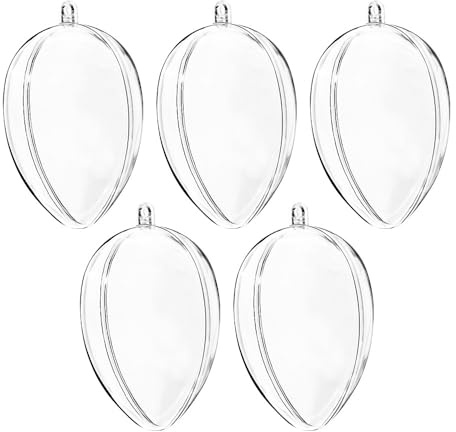 Ideen mit Herz - Akrylägg, påskdekoration, transparent och fyllning, 5-pack, 6 cm, diameter 4 cm