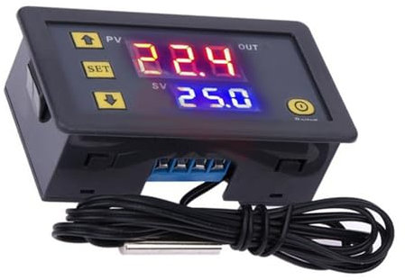 Módulo Controlador de Temperatura con Sonda Impermeable Interruptor de Termostato con Pantalla Digital de Alta Precisión -50-110 ℃ 24 V Accesorios Profesionales (24V)
