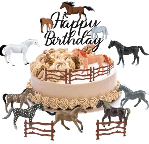 Decoración Pastel Caballo,15 Piezas Cumpleaños Decoración Caballo,Decoración De Cocina Para Caballos,Adorno De Pastel,Cumpleaños De Adorno De Magdalenas