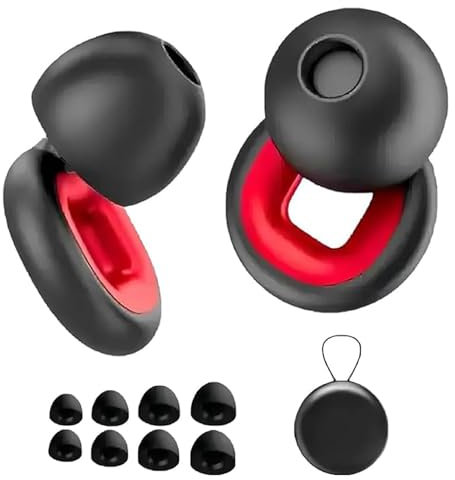 Artevive Earplugs - 27 dB, Silicone, Paire, Rouge, Protection auditive, Moto, Dormir