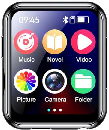 Vocdikficy Reproductor de Música MP3 con Bluetooth 5.4 HiFi MP4 Pantalla Táctil Altavoz Incorporado Grabadora Cámara Reproductor de Vídeo
