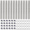 TTYSHIP® 12 Pcs Tige Filetée M8, Tiges Filetées M8 x 100mm en Acier Inoxydable 304 avec 24 Écrou Hexagonal et 24 Rondelles pour Secteur de la Construction