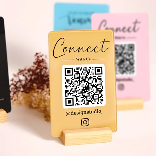 Personalized Acrylic QR Code Sign – Venmo Cashapp Scan to Pay payment sign Custom Business Social Media QR Signs Salon Acrylic Sign Wifi Plate (Style 1)