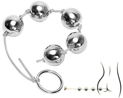 Edelstahl Analkugeln，Analkugeln Buttplug mit 5 Kugeln，Metall Anal Beads，Analkette，Analplug Analkette mit Anal beads für Männer und Frauen，Anus Masturbator Analdusche，Analspielzeuge für Paare sex
