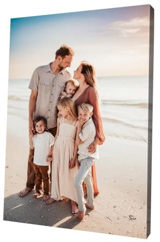 Xuumu Impresión Sobre Lienzo Personalizada - Regalos De Cumpleaños Para Mujeres Con Hermosas Fotos De Familia Y Animales Domésticos, Varias Opciones De Tamaño, 60x40cm(Sin Marco)