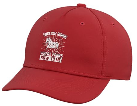 Horseback Riding Pony Bow to Me Horse Rider Adjustable Printed Baseball Hat, Red