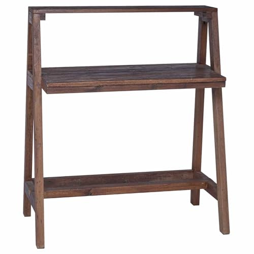 RuiNingRN skrivbord i massivt återvunnet trä brun 90 x 50 x 103 cm för hemmakontor, litet skrivbord, datorbord, mångsidig arbetsplats med stabil yta