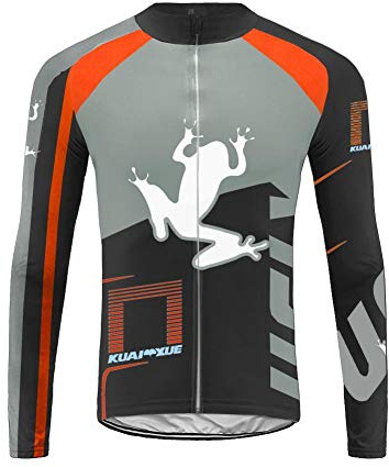 UGLY FROG Herren Radtrikot Fahrrad Trikot Langarm Fahrradbekleidung MTB Sport Top Fleecefutter Farbe:Mehrfarbig Größe:XS-6XL