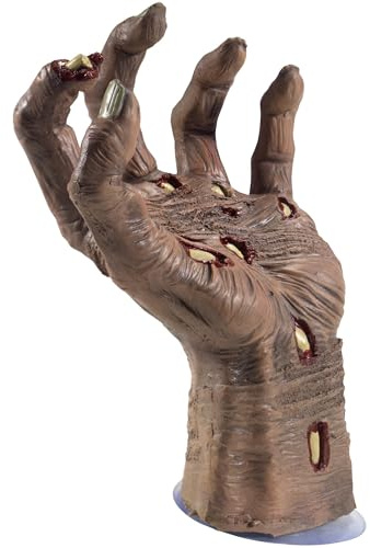 SMIFFYS Mano zombie in putrefazione, in lattice, Colore naturale, con ventosa, 21cmx10cm / 8inx4in Halloween