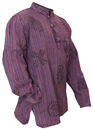 SHOPOHOLIC FASHION Unisex Stonewashed Striped Light Weight Hippy Grandad