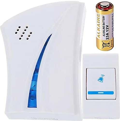 Retoo Sonnette sans fil avec portée de 100 m et 32 mélodies, sonnette de porte avec niveaux de volume de 110 dB, sonnette avec récepteur plug-in pour appartements, jardin, sonneries
