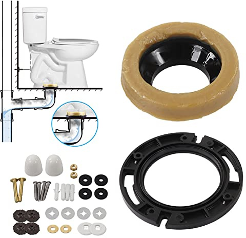 EVTSCAN Kit d'anneaux de Cire de Toilette Extra épais, pour Toilettes à Sortie de Sol Nouvelle Installation ou réinstallation, Convient aux Lignes d'évacuation de 7,6 cm ou 10,2 cm.