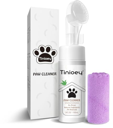 Tinioey Pulisci Zampe Cane | Lava Zampe per Cani Senza Risciacquo (200ml) | Accessori Cani con Assorbente Asciugamano, Pulisce Efficacemente Le Zampe Sporche e Fangose