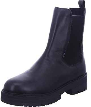 MARCO TOZZI Damen Chelsea Boots aus Leder mit Plateau, Schwarz (Black), 41 EU