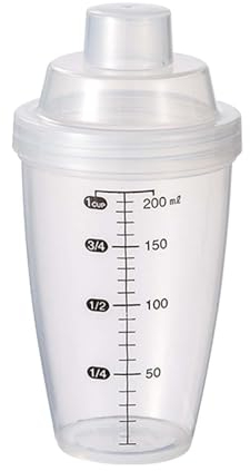 F Fityle Bouteille Shaker à Protéines avec Échelle 200ml, Bouteille de Mélange Multifonctionnelle Facile à Nettoyer, Shaker Sportif en PP pour Boisson, Pré-entraînement, Voyage, Sport, Blanc