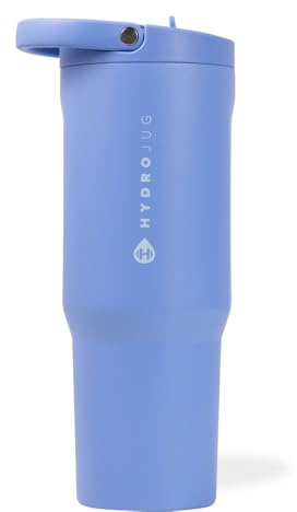 HydroJug Sport – Edelstahlbecher mit Strohhalm, vakuumisoliert, auslaufsichere Wasserflasche, 907 ml, ergonomisches Design, wiederverwendbar, spülmaschinenfest, Gummiboden, langlebig für Fitnessstudio