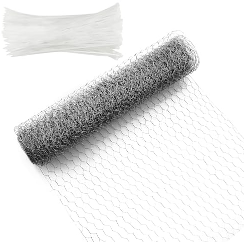 Kaninchendraht, 0.4 m x 7 m Hasendraht, Hasendraht Drahtzaun, Maschendraht Verzinkt, Hühnerdraht Feinmaschig,Geeignet für Tierzaun, Gartenzaun und Heimdekoration