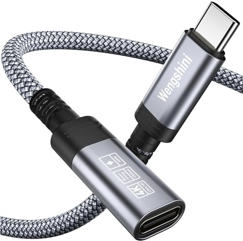 Wengshini USB C Verlängerungs Kabel 1.5M,USB C Buchse auf USB Stecker USB C Kabel Verlängerung,100W/20Gbps Datenübertragung für Laptop, Mobiltelefon, Monitor,
