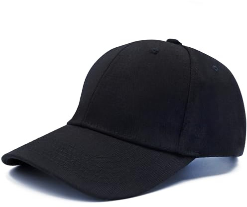 CHEESANHERR Casquettes de Baseball Enfant, Casquette Garcon Fille, Baseball Cap, Casquette Queue de Cheval Enfant, Chapeau de Soleil Ajustable 3 à 10 Ans (Noir)