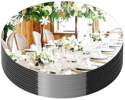 CEUQIESO 8 Stück runde Spiegel für Tischdekorationen, Acrylspiegel, Kerzenplatten, runde Spiegel-Tabletts, Kerzen-Spiegelkacheln für Tischdekorationen Wanddekoration (12inch/30cm,8inch/20)