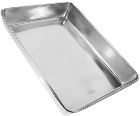 DOITOOL Bac pour Pigeons en Acier Inoxydable 35X30 CM Bac à Oiseaux Résistant et Facile à Nettoyer Accessoire pour Bain d'oiseaux en Cage pour Oiseaux