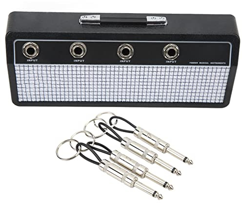 AKLOSIPY JCM800 Boîte de Rangement pour Prise de Guitare, Support Mural pour Clés avec 4 Porte-Clés, clé d'ampli en Métal pour la Maison, le Studio, le Bureau, Facile à Installer, Accessoire de