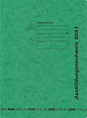 RNKVERLAG 5081 - Hefter im Format 220 x 310 mm für Ausbildungsnachweise, aus grünem Spezialkarton, 1 Stück
