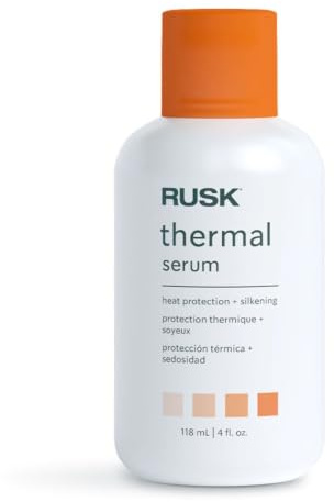 RUSK Designer Collection Thermal Serum with Argan Oil, Alcohol-Free Conditioning Serum, Heat Protection and Shine, Frizz Eliminator, 4.2 oz
