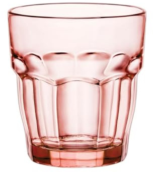 Bormioli Rocco Rockbar Rocks Set 6 Bicchieri in Vetro, 27 cl, Rosa Pesca