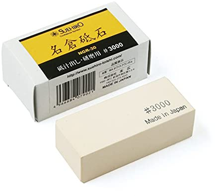 Japanischer Nagura-Stein, Körnung 3000 Suehiro NGR-30, Polieren und Pflege, Schleifsteine, professionelles Schärfen, Glätten, hergestellt in Japan